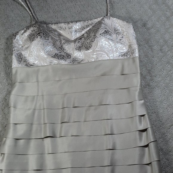 Alex Evenings Taupe Formal Midi Dress - Picture 1 of 4